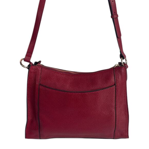 Kattee Cowhide Leather Crossbody Bag Burgundy Pebbled Shoulder Purse NWOT - Picture 2 of 10